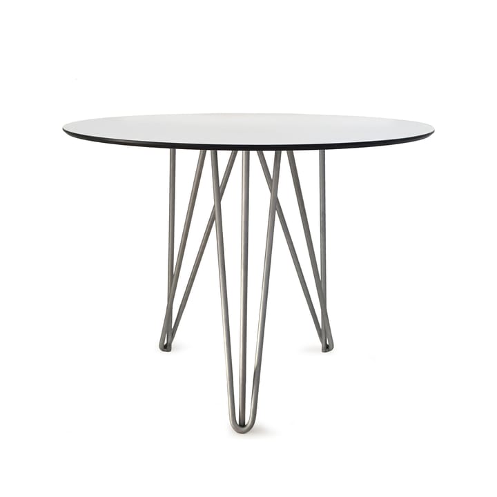 High Tech tafel, ø90 cm - Wit-verzinkt statief - Grythyttan Stålmöbler